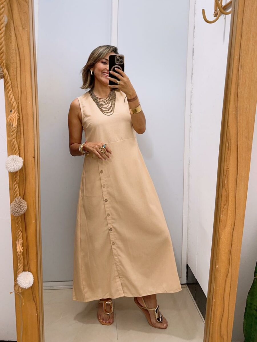 Vestido Lino Manga Sisa