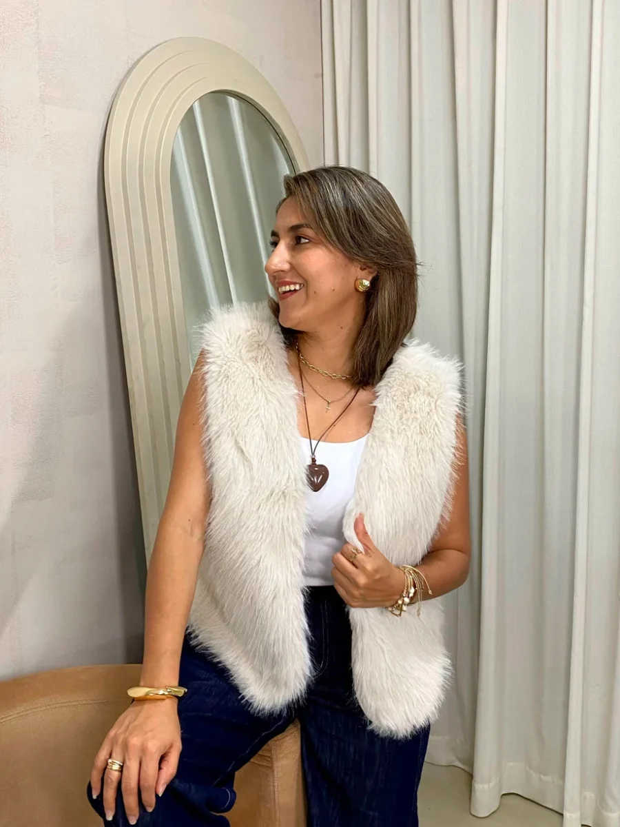 Chaleco efecto pelo para mujer