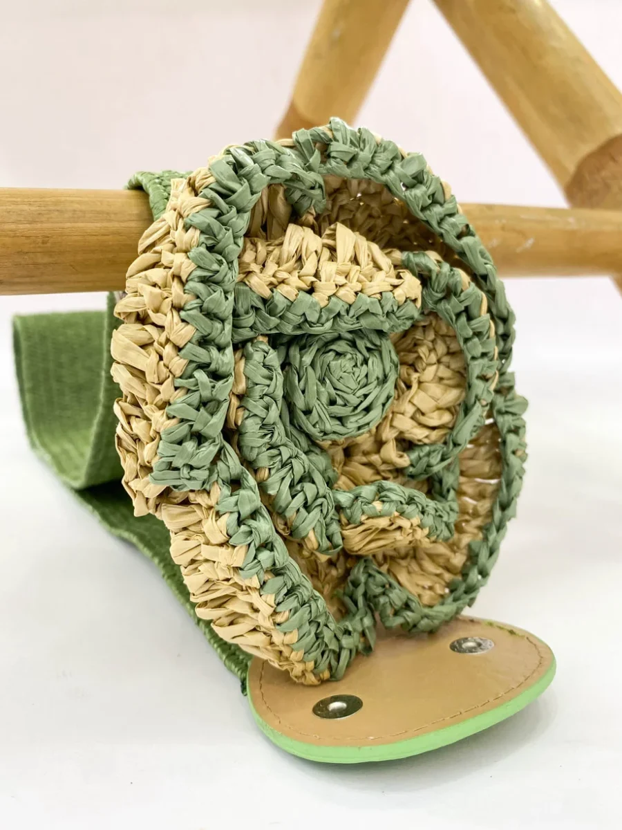 Cinturón Tejido Broche Flor Tejida