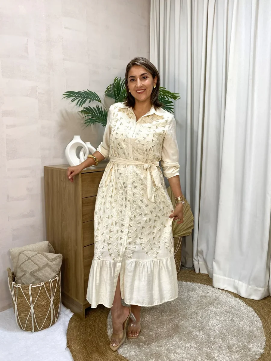 Vestido Camisero Bordado