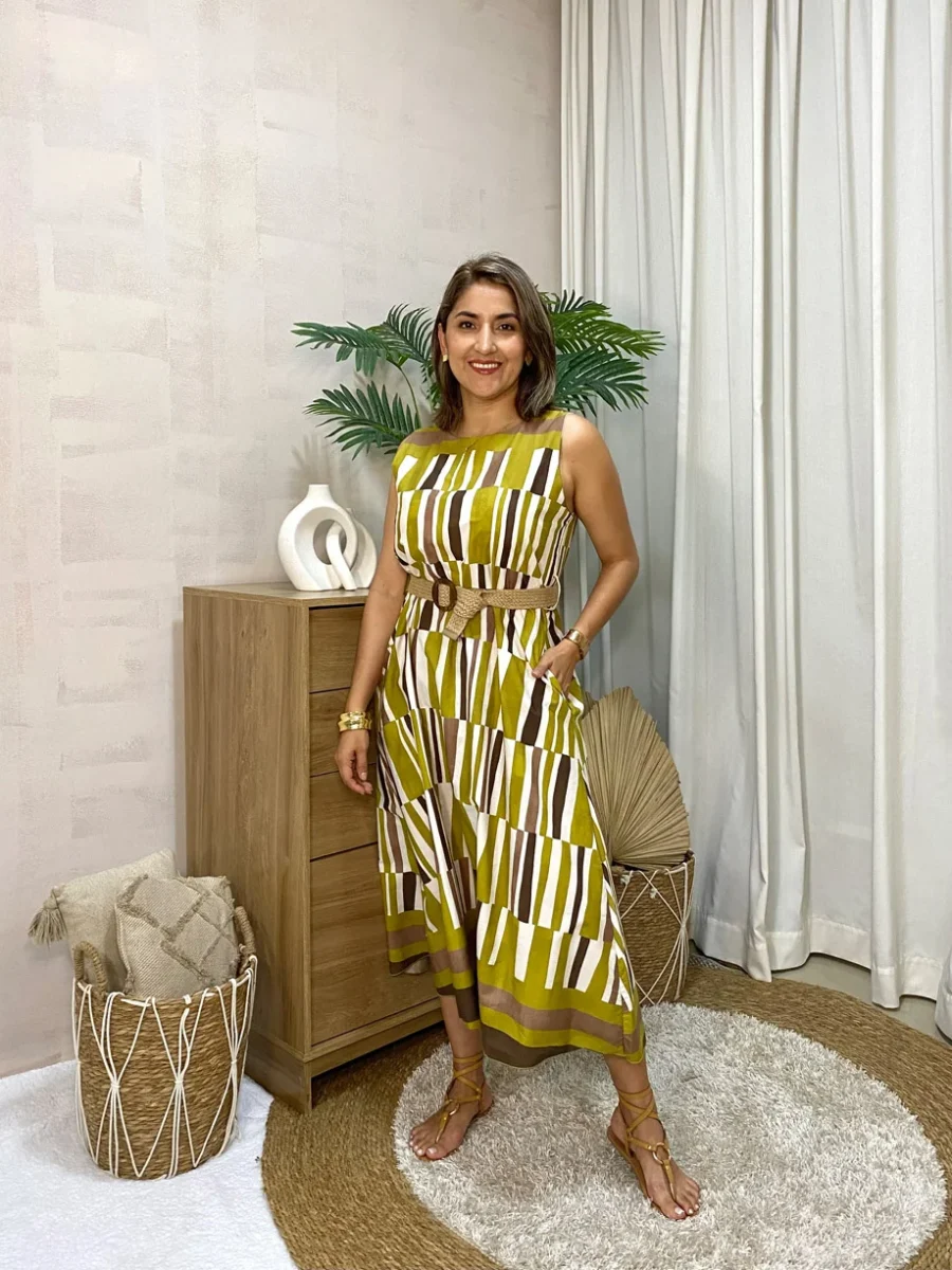 Vestido Estampado Geométrico