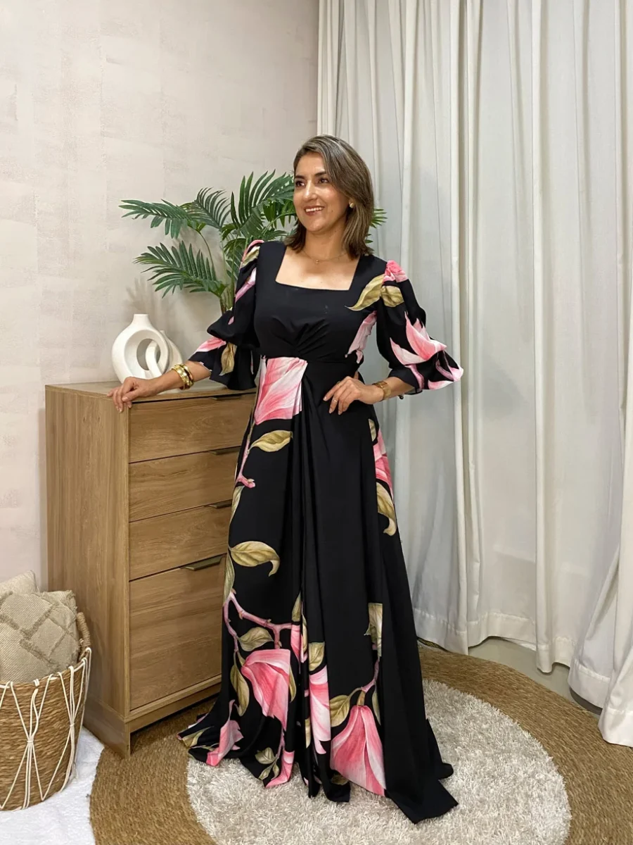 Vestido Maxi Estampado Floral