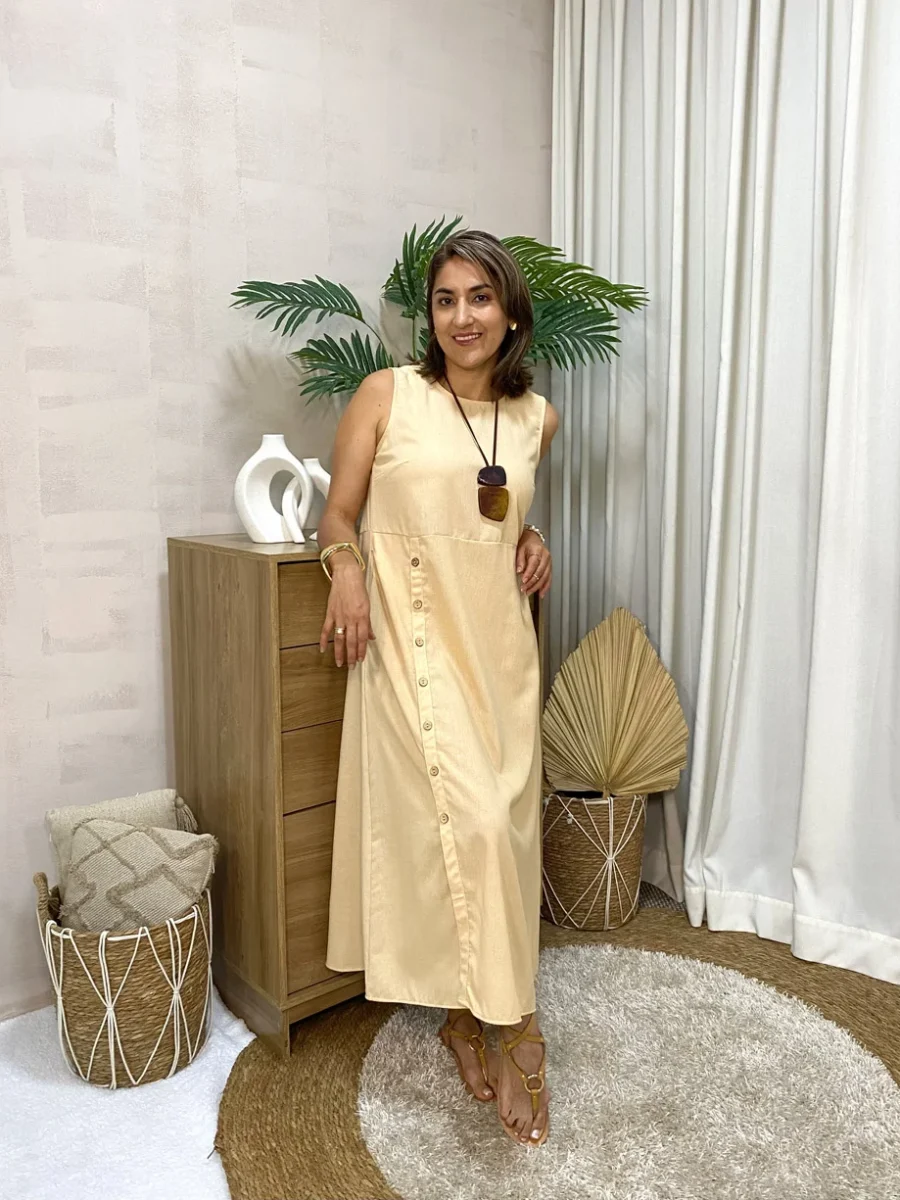 Vestido Lino Manga Sisa