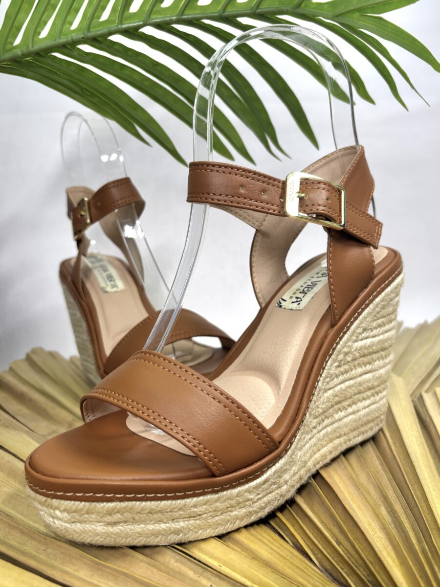 Espadrila de correa ajustable y taco forrado en yute