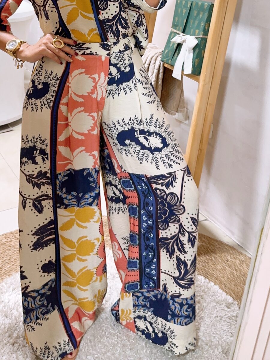 Palazzo con bolsillos funcionales y estampado floral