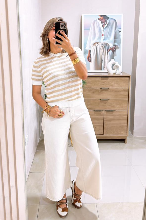 Jean culotte con bolsillos funcionales incluye cinturón