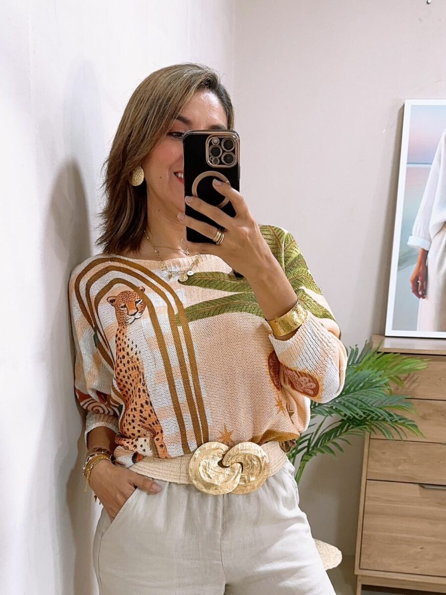 Sweater tejido de manga kimona