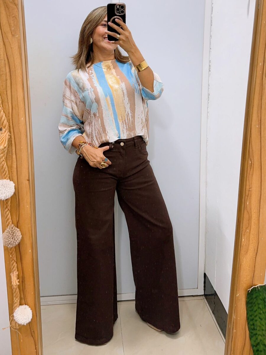 Jean wide leg de un botón